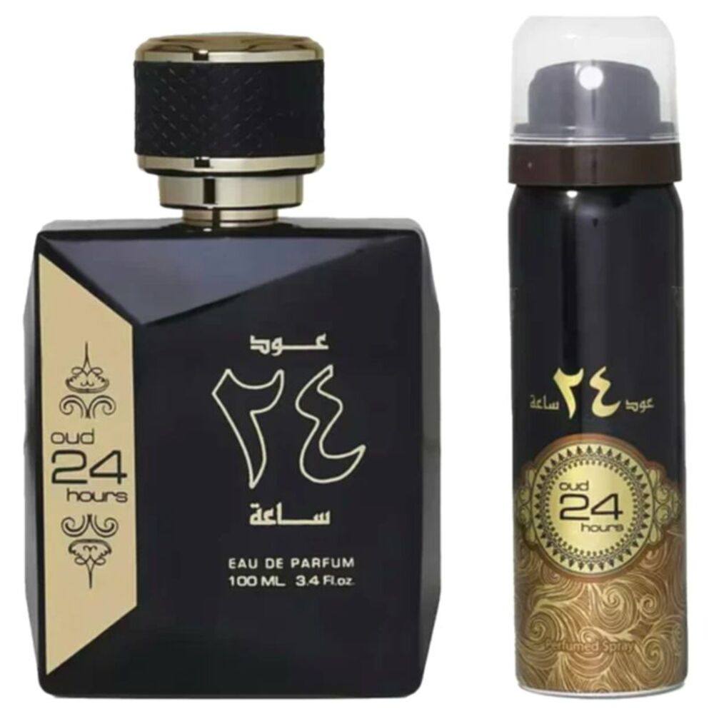 Ard Al Zaafaran Oud 24 Hours for Unisex Set (3.4 oz EDP + 1.6 oz Deo Spr) - New